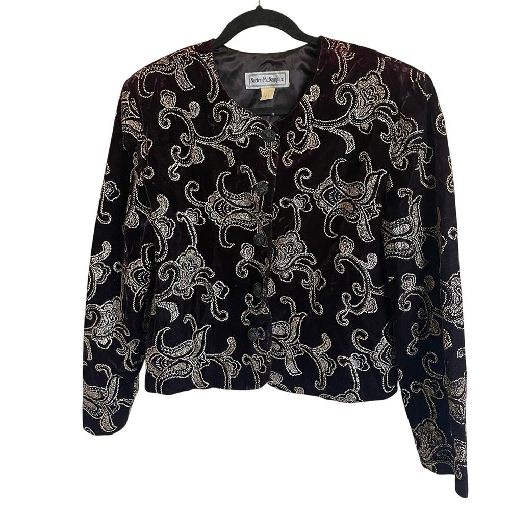 Vintage Norton McNaughton Purple Velvet Paisley Jacket